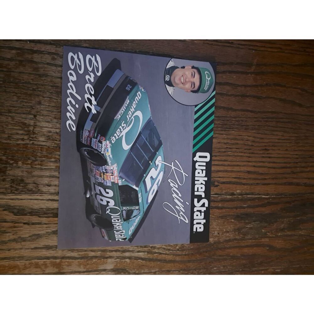 VTG 1990 Brett Bodine Quaker State Racing Driver Card NASCAR King Racing Buick